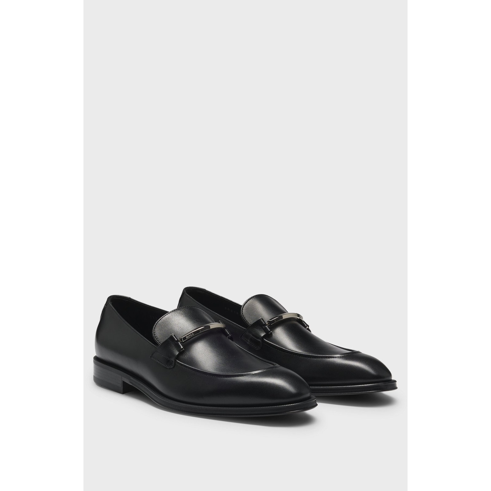 Boss Leather Loafers Branded Hardware Slip On Dress Shoes Men 9